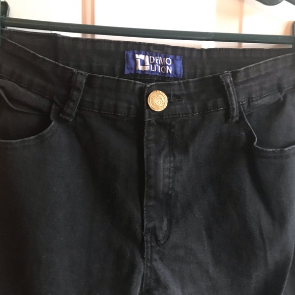 Demolition Black Skinny Moto Men Jeans Size 34 - Picture 6 of 6